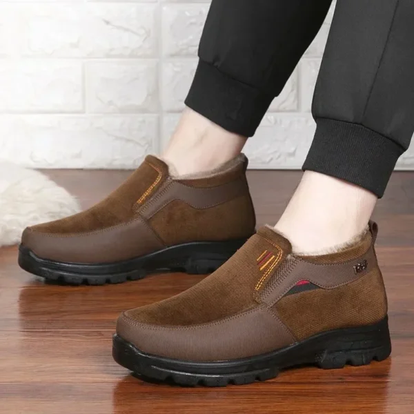 Non Slip Shoes For Old People Waterproof Winter Fur Lined Work Boots - Image 2