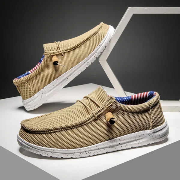 Non Slip Shoes For Old People, Comfortable Canvas Walking Loafers - Image 2