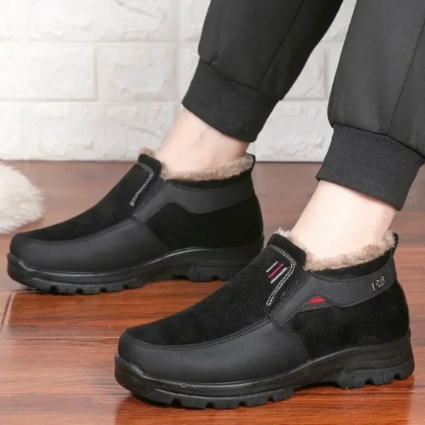 Non Slip Shoes For Old People Waterproof Winter Fur Lined Work Boots - Image 3