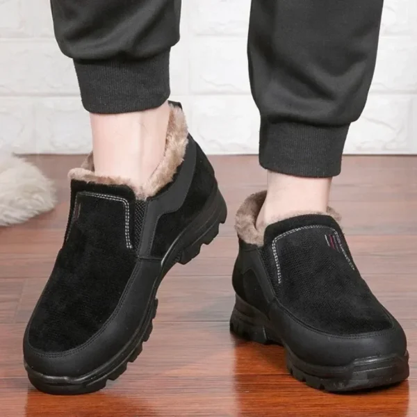 Non Slip Shoes For Old People Waterproof Winter Fur Lined Work Boots - Image 6