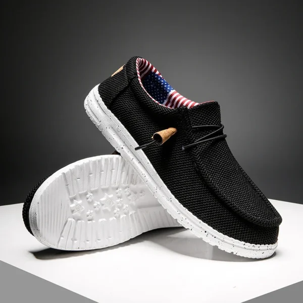 Non Slip Shoes For Old People, Comfortable Canvas Walking Loafers