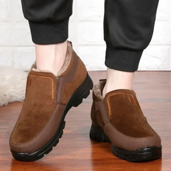 Non Slip Shoes For Old People Waterproof Winter Fur Lined Work Boots - Image 5