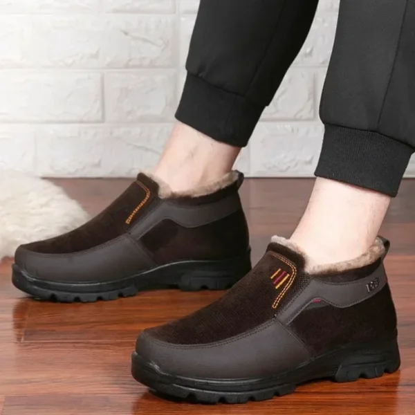 Non Slip Shoes For Old People Waterproof Winter Fur Lined Work Boots